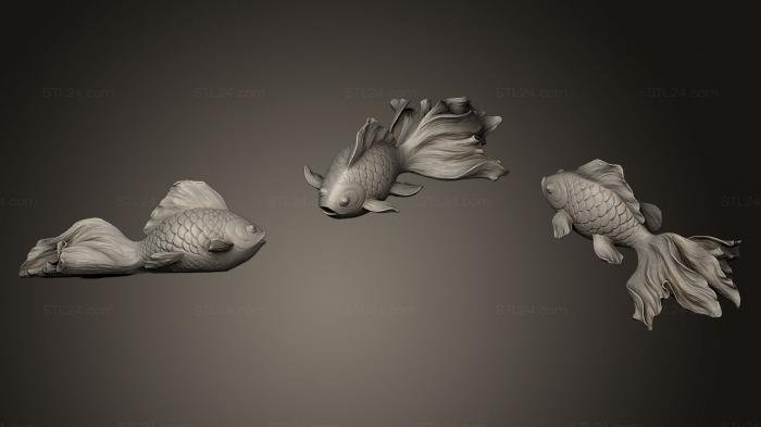 Статуэтки животных (Рыба, STKJ_0543) 3D модель для ЧПУ станка